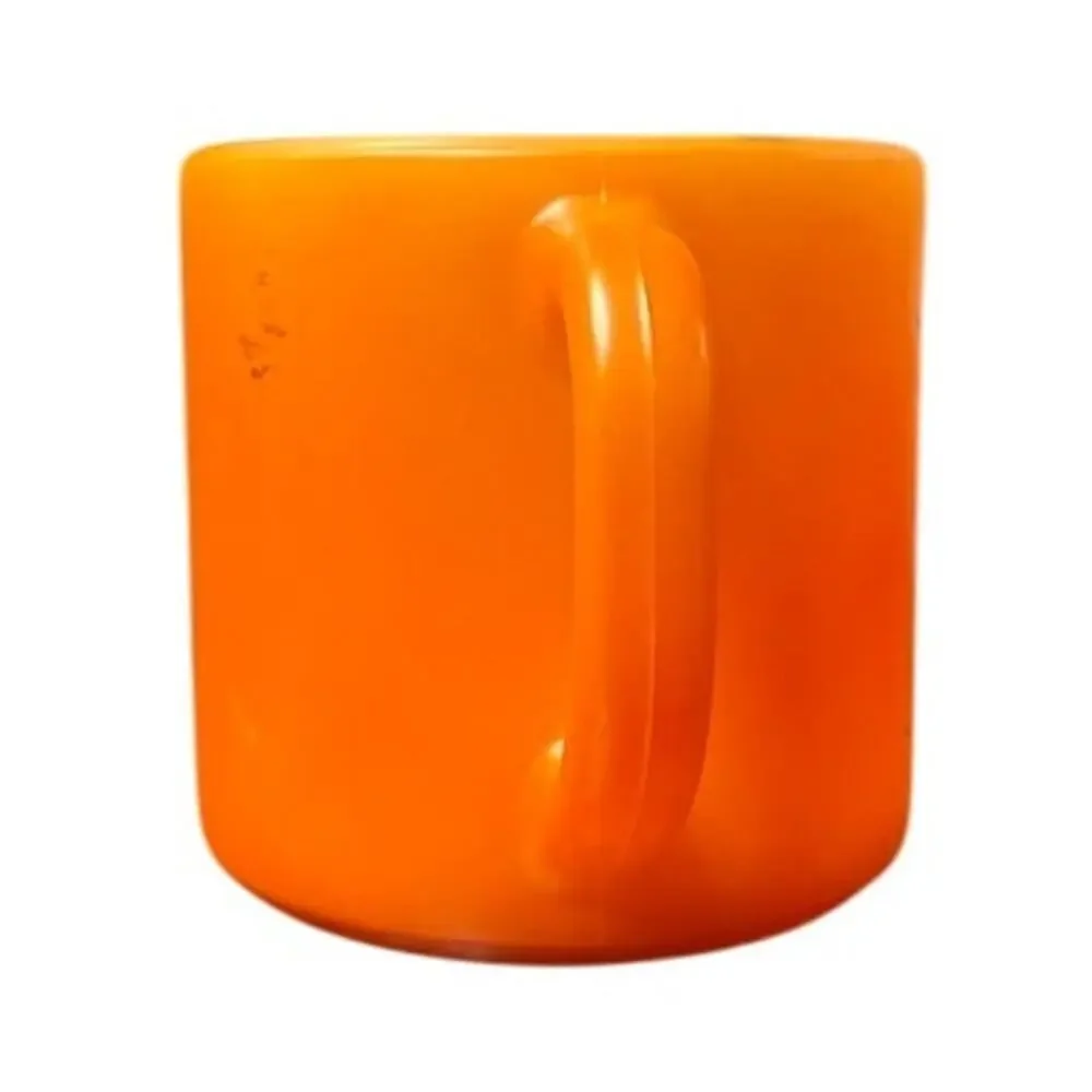 Vintage Florida Federal Milk Glass Co. Coffee Mug Orange Your Coffee Break USA